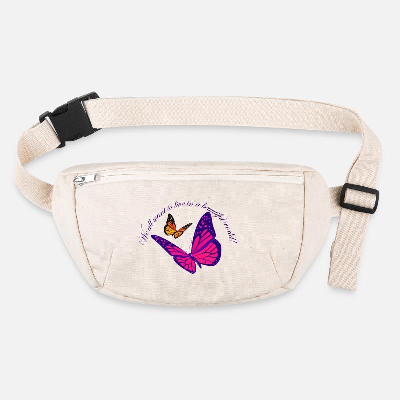 Neon Butterfly Magic - Stanley/Stella recycled Hip Bag - natural