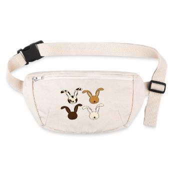 Quatre lapins mignons - Sac banane recyclé Stanley/Stella - blanc naturel - Devant
