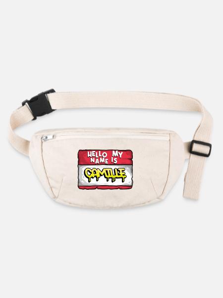 Prénom Camille - Sac banane recyclé Stanley/Stella - blanc naturel - Devant