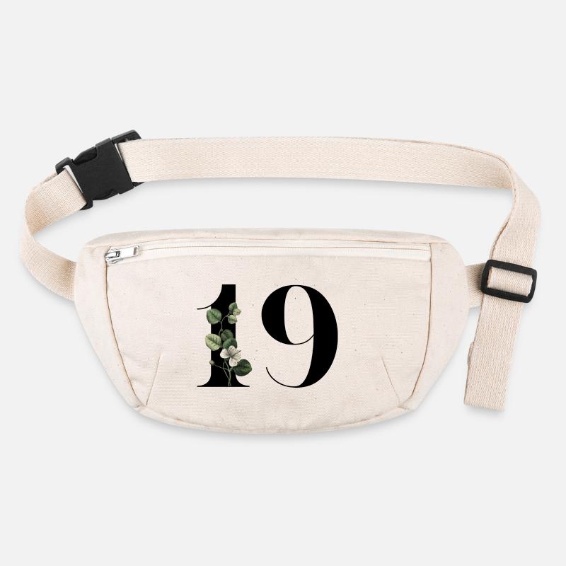 Nummer 19 Blumengrün -19. Blumengeburtstag Stanley/Stella recycelte Gürteltasche