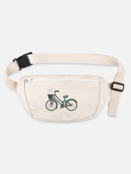 Vélo rétro - Sac banane recyclé Stanley/Stella - blanc naturel - Devant