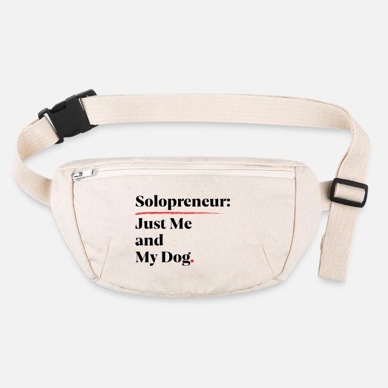 Solopreneur : Juste moi et mon chien [Noir] Sac banane recyclé Stanley/Stella