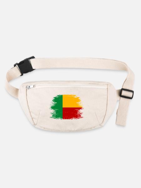 Benin_Flagge_used - Sac banane recyclé Stanley/Stella - blanc naturel - Devant