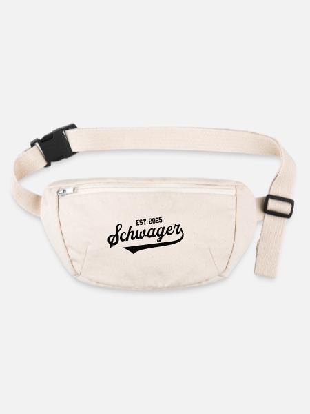 Schwager 2025 Heirat Hochzeit Schwäger Bruder - Stanley/Stella recycelte Gürteltasche - Naturweiß - Vorne