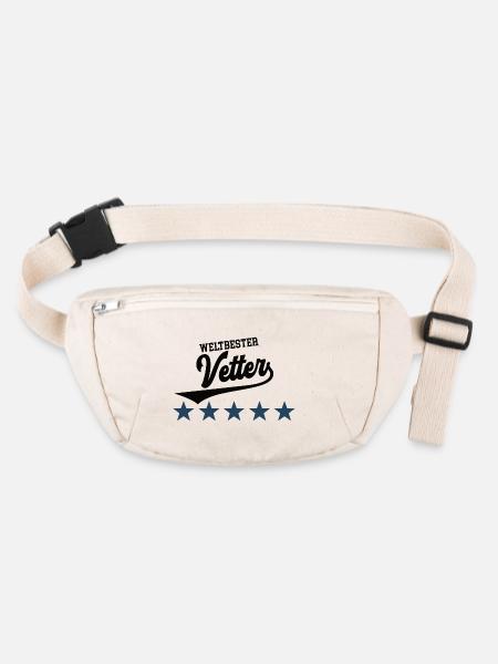 Bester Cousin Jungen Vettern Weltbester Vetter - Stanley/Stella recycelte Gürteltasche - Naturweiß - Vorne
