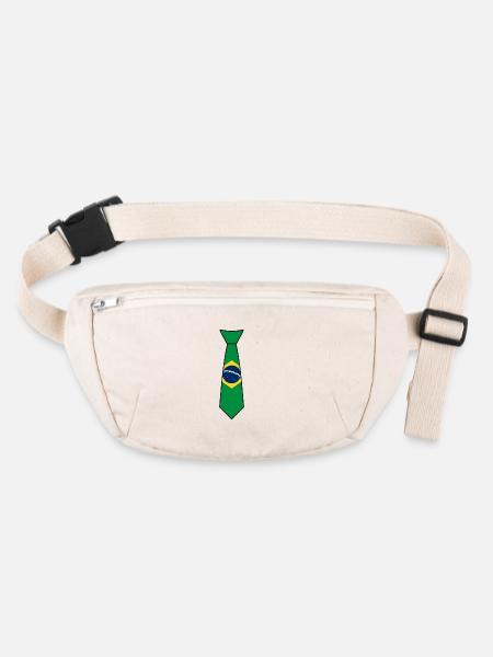 Cravate Brésil – Drapeau - Sac banane recyclé Stanley/Stella - blanc naturel - Devant