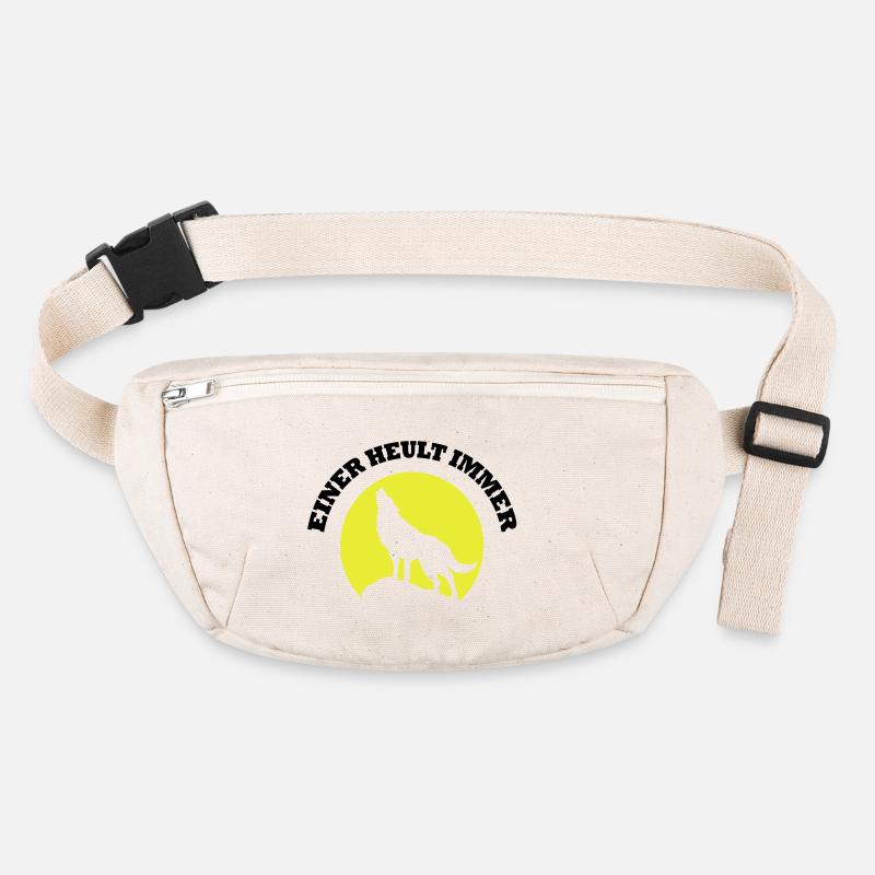 Wolfsilhouette im Mondkreis Stanley/Stella recycelte Gürteltasche