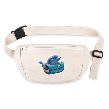 Niedlicher Delfin guckt aus einer Bauchtasche - Stanley/Stella recycelte Gürteltasche - Naturweiß - Vorne