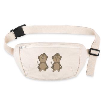 Monkey funny in a double pack - Stanley/Stella recycled Hip Bag  - natural - Front