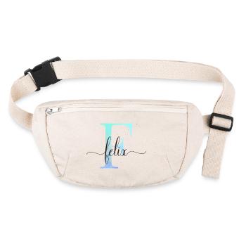 E| Monogramm | Name | Felix | Watercolor - Stanley/Stella recycelte Gürteltasche - Naturweiß - Vorne