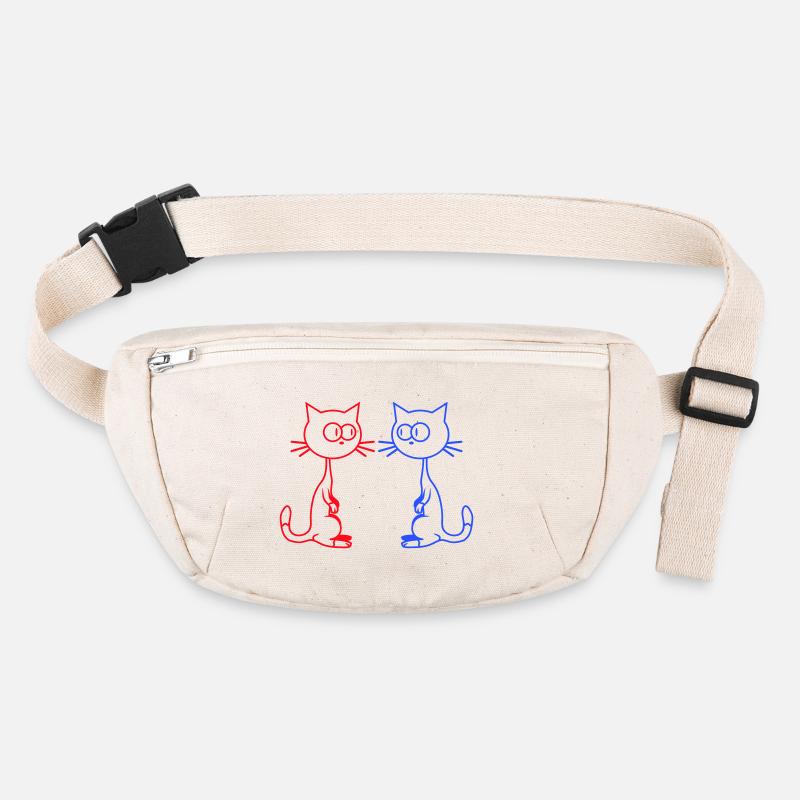 2 chats drôles curieux se regardant drôle Sac banane recyclé Stanley/Stella