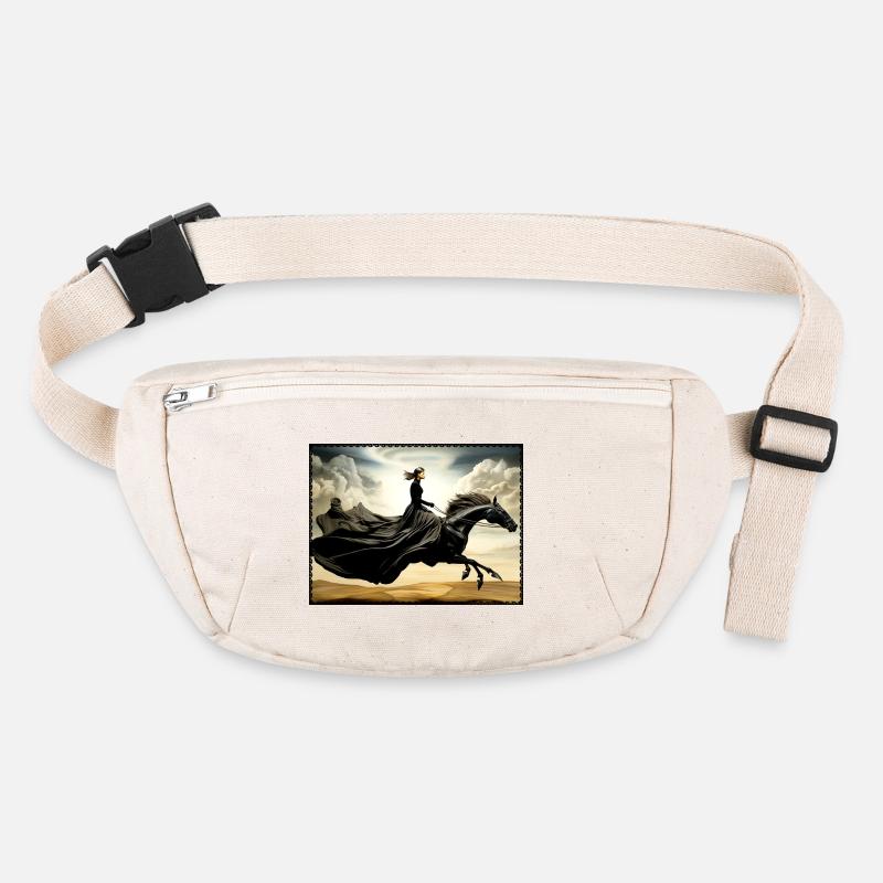 Cheval élégant et sombre dans le vent surréaliste Sac banane recyclé Stanley/Stella