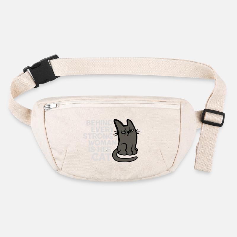 Cat Behind Every Strong Woman Annoyed Grumpy Stanley/Stella recycled Hip Bag 