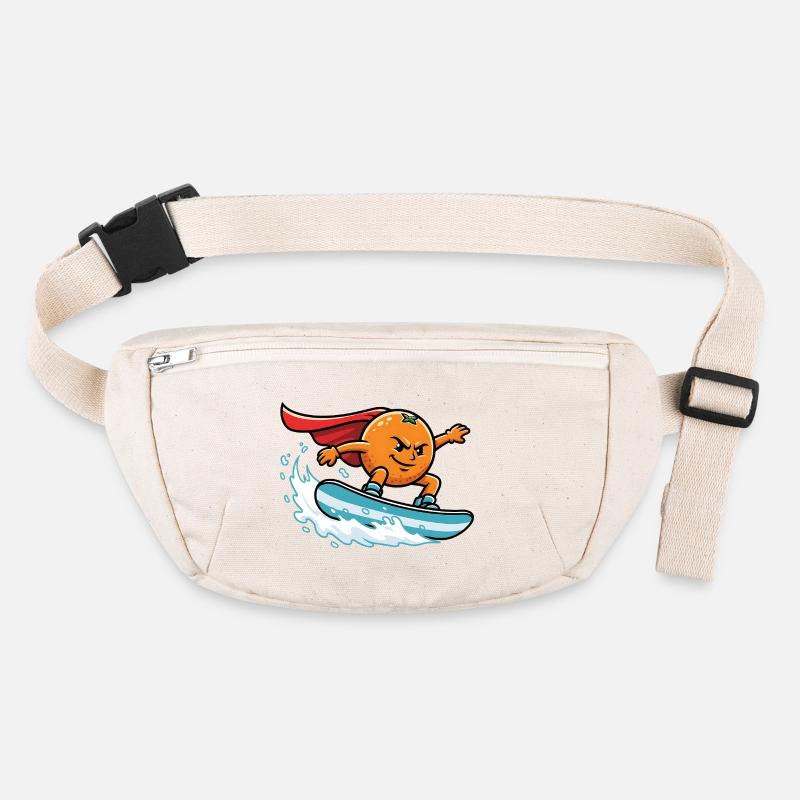 Super-héros orange surfant sur la vague Sac banane recyclé Stanley/Stella
