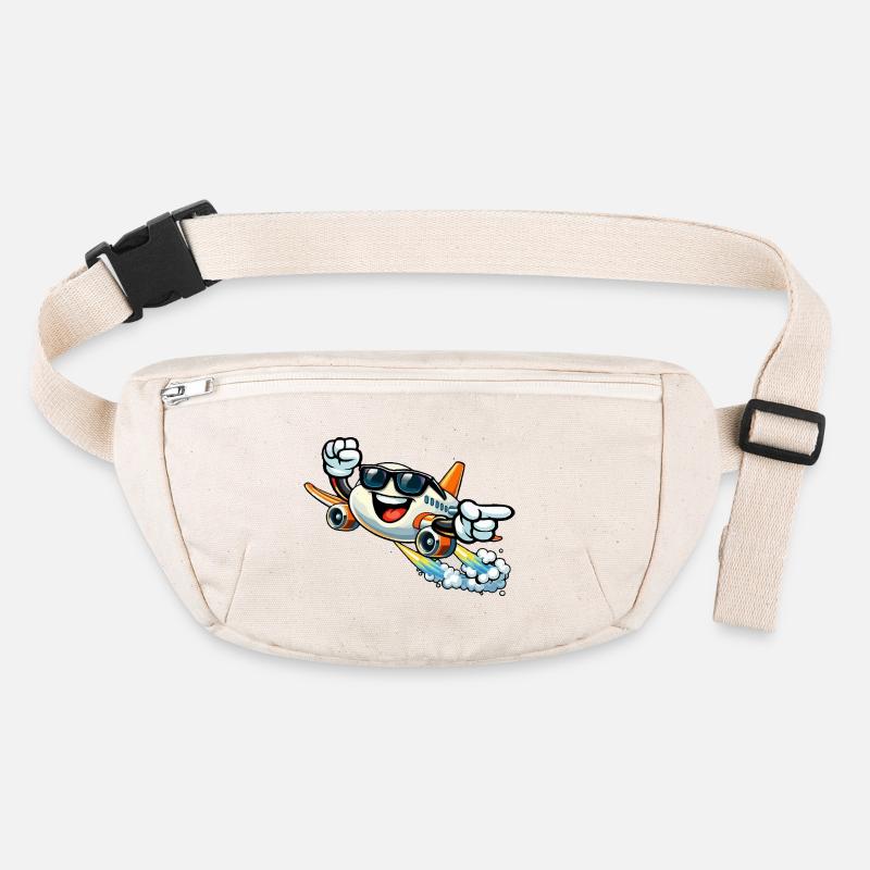 Fröhliches Flugzeug mit Sonnenbrille Stanley/Stella recycelte Gürteltasche