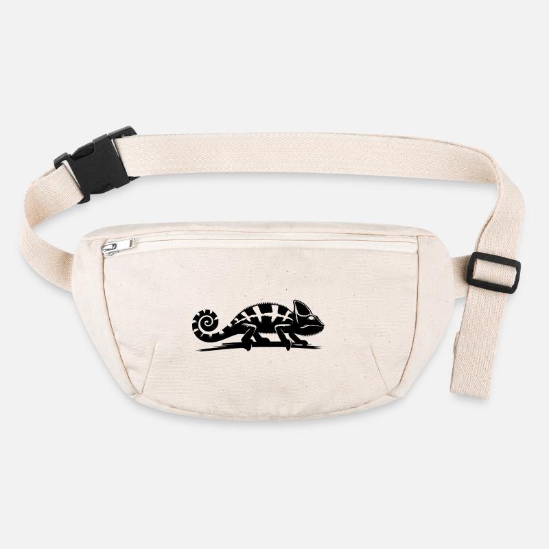 Children's chameleon wanders over a branch Stanley/Stella recycled Hip Bag 