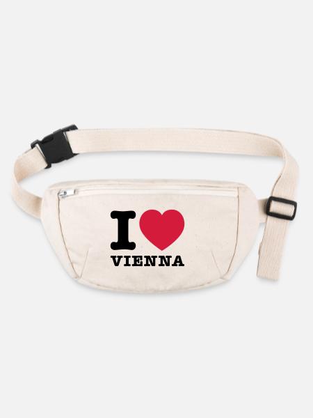 I Love Vienna 2 - Stanley/Stella recycelte Gürteltasche - Naturweiß - Vorne