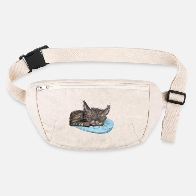 Schlafende Katze Stanley/Stella recycelte Gürteltasche