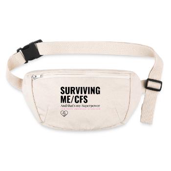 Surviving ME/CFS - pink 💗 - Stanley/Stella recycelte Gürteltasche - Naturweiß - Vorne