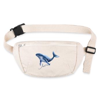 Whale Love Blue Whale Illustration - Stanley/Stella recycled Hip Bag  - natural - Front
