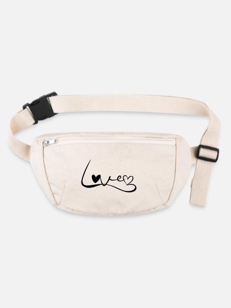 Love Font - Stanley/Stella recycled Hip Bag  - natural - Front