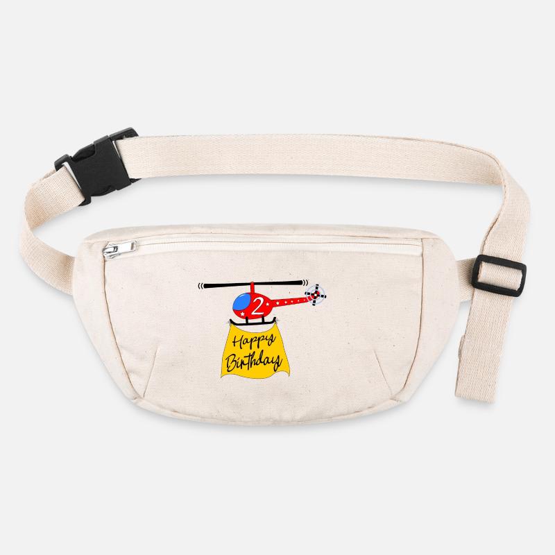 Hélicoptère Joyeux anniversaire 2 - Sac banane recyclé Stanley/Stella - blanc naturel