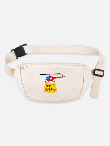 Hubschrauber Happy Birthday 8 - Stanley/Stella recycelte Gürteltasche - Naturweiß - Vorne