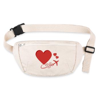 L'amour me fait voyager - Sac banane recyclé Stanley/Stella - blanc naturel - Devant