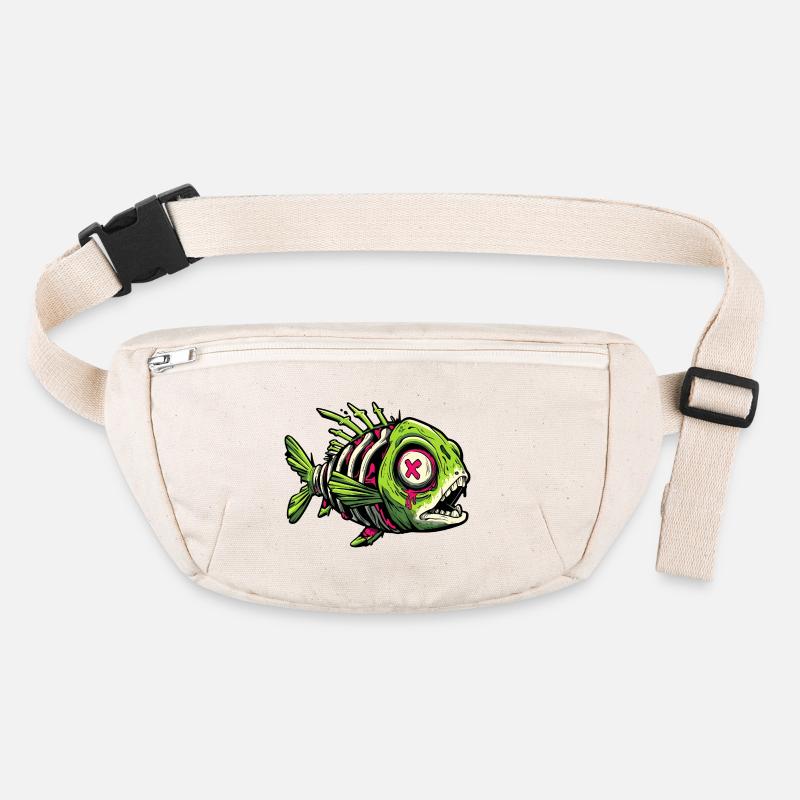 Zombie-Fisch-Graffiti - Stanley/Stella recycelte Gürteltasche - Naturweiß