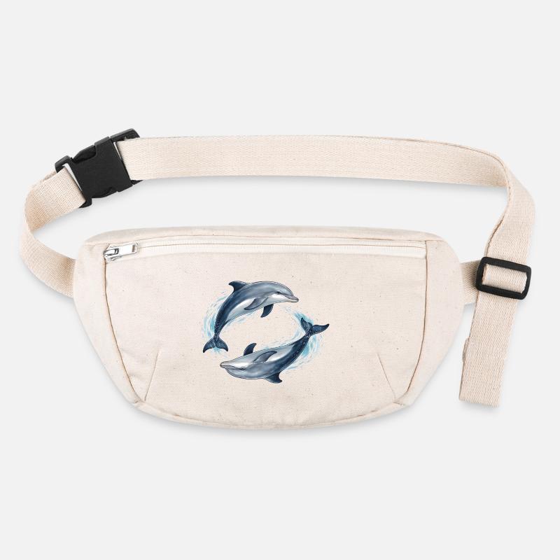 Illustration de deux dauphins sauteurs Sac banane recyclé Stanley/Stella