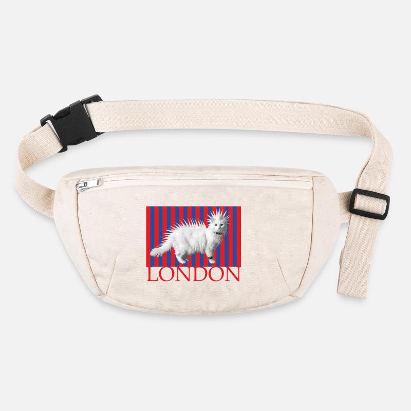 Punk-Katze London Streifen Stanley/Stella recycelte Gürteltasche