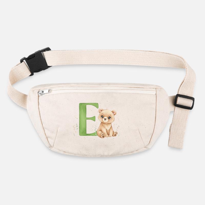 E mit Teddy: Verspielter Buchstabe E Stanley/Stella recycelte Gürteltasche