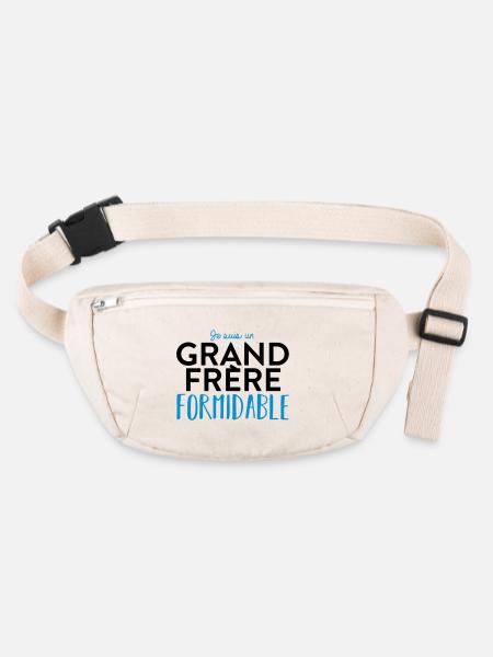 Grand frère formidable - Sac banane recyclé Stanley/Stella - blanc naturel - Devant