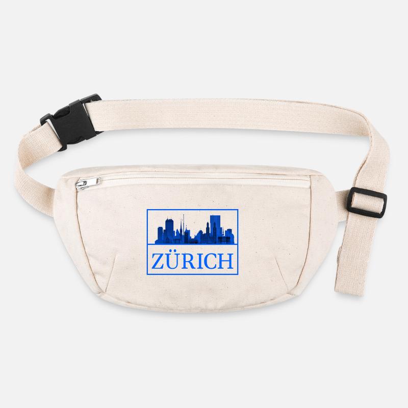 Silhouette bleue de Zurich Skyline Sac banane recyclé Stanley/Stella