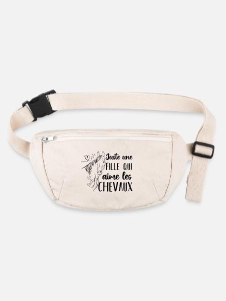 Juste une fille qui adore les chevaux cadeau - Sac banane recyclé Stanley/Stella - blanc naturel - Devant