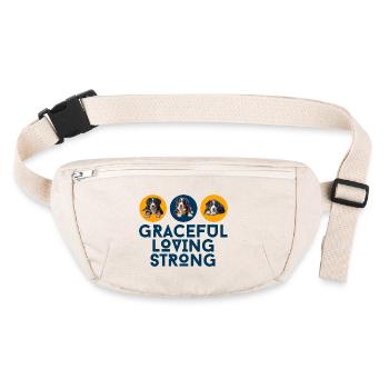 Graceful, Loving, and Strong Berner Mountain Dog - Stanley/Stella recycled Hip Bag  - natural - Front