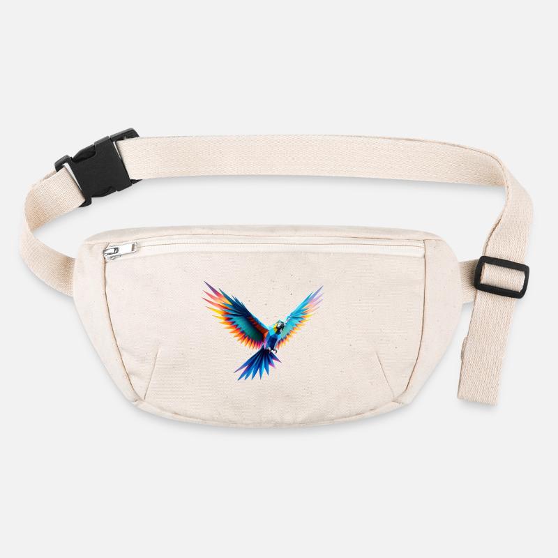 3D geometric multicolor origami parrot Stanley/Stella recycled Hip Bag 