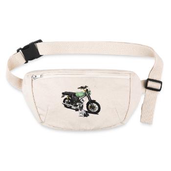 S51 (turquoise) + Bulldog // Illustration - Sac banane recyclé Stanley/Stella - blanc naturel - Devant