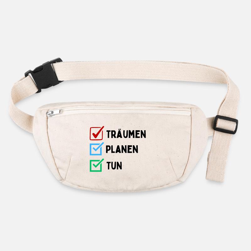 Dream Plan Do Checkliste Design Schwarz Weiss Stanley/Stella recycelte Gürteltasche