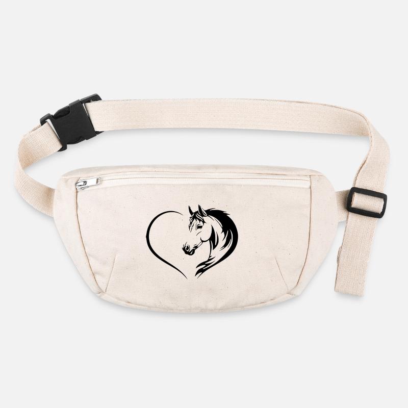 Pferdeherz - Stanley/Stella recycelte Gürteltasche - Naturweiß