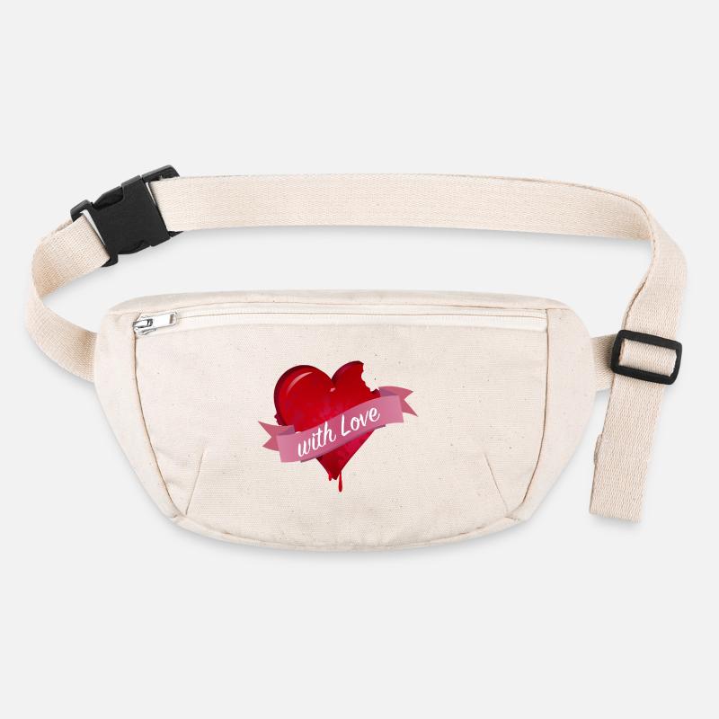 coeur mordu avec bannière rose Sac banane recyclé Stanley/Stella