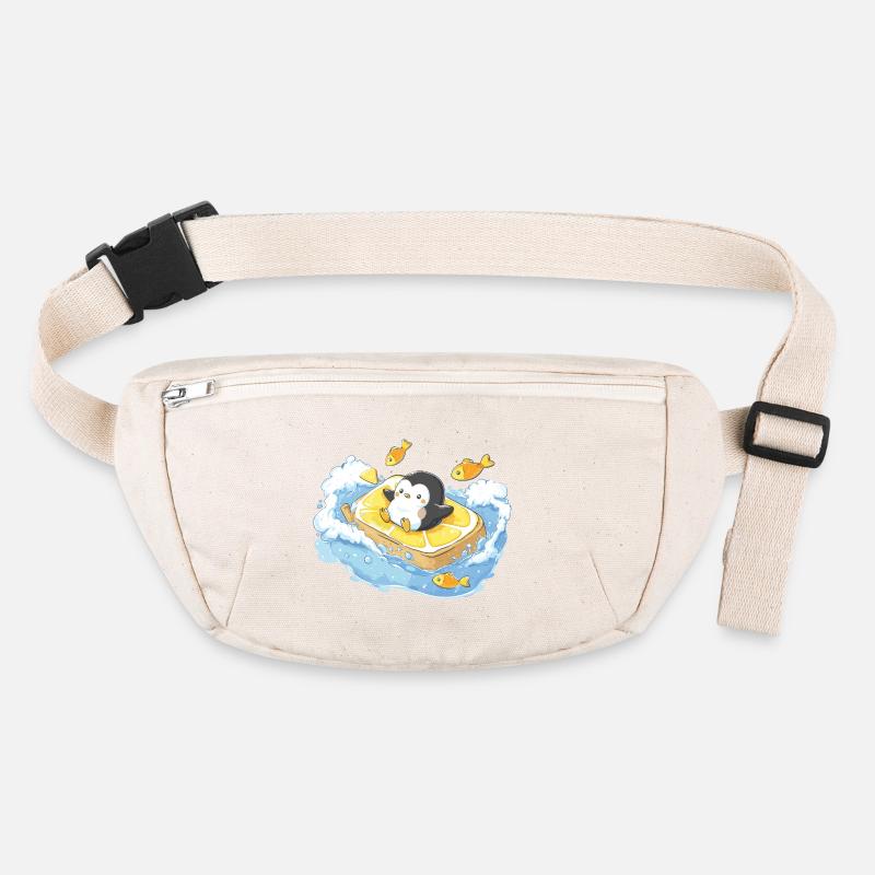 Captain Penguin on Orange Surfboard Stanley/Stella recycled Hip Bag 