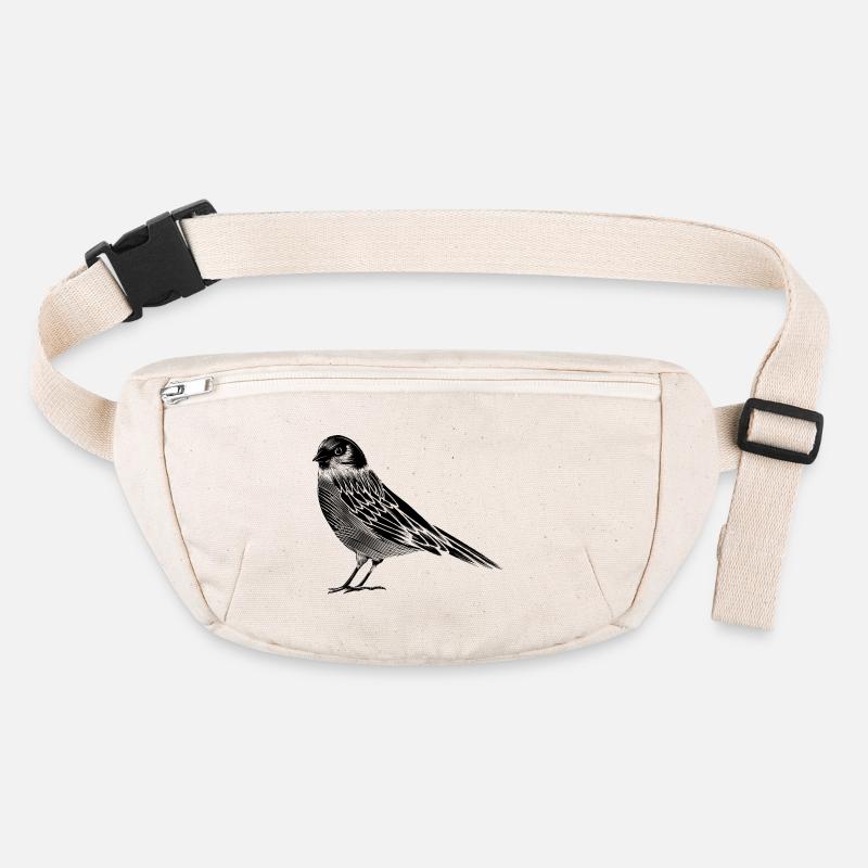 un dessin en noir et blanc d'un oiseau Sac banane recyclé Stanley/Stella