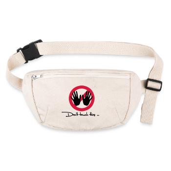 Ne pas toucher - Don’t touch this - Sac banane recyclé Stanley/Stella - blanc naturel - Devant