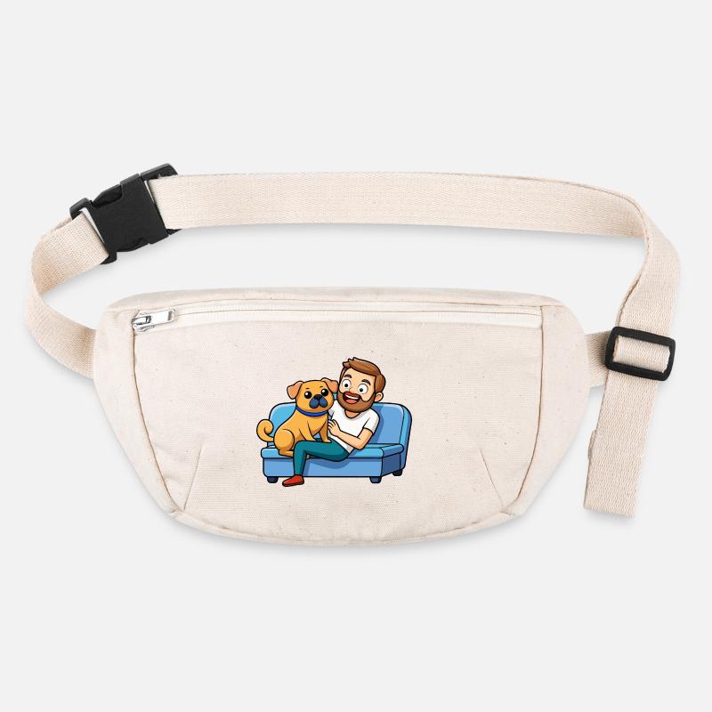 Affectionate Puggle Snuggle Digital Art Stanley/Stella recycled Hip Bag 
