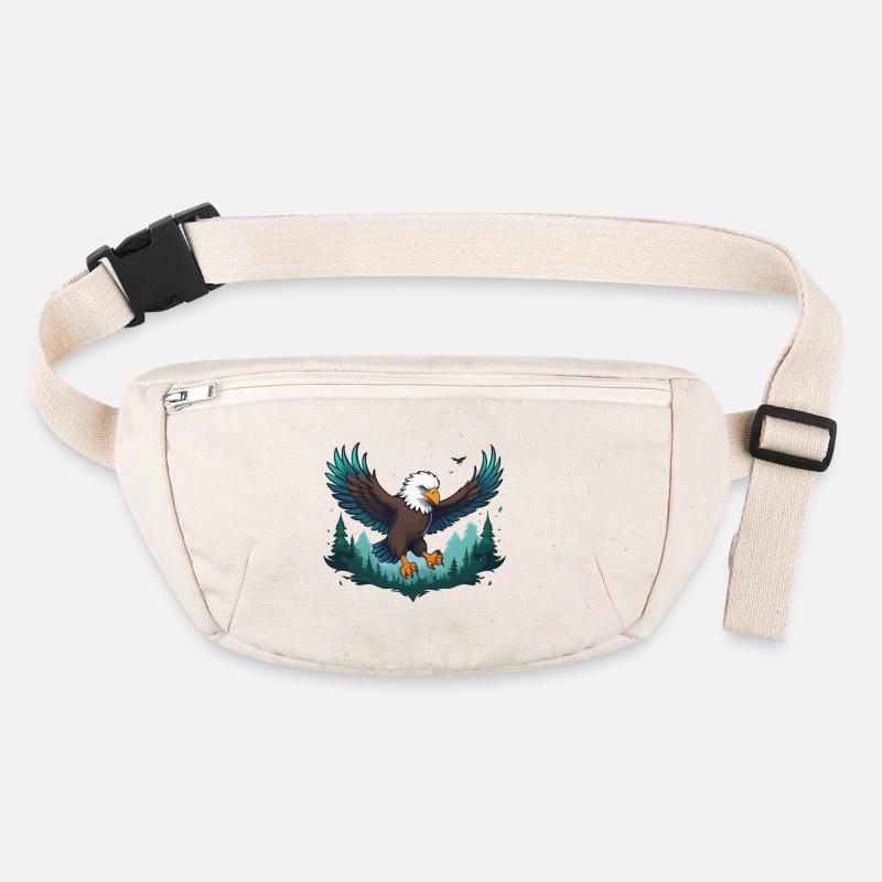 Eagle flies over forest Stanley/Stella recycled Hip Bag 