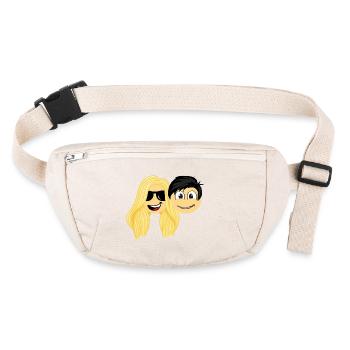 Verliebtes Paar blonde Frau und brünetter Mann - Stanley/Stella recycelte Gürteltasche - Naturweiß - Vorne