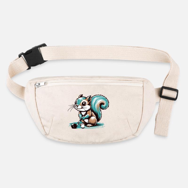 Cute cartoon squirrel playing golf Stanley/Stella recycled Hip Bag 
