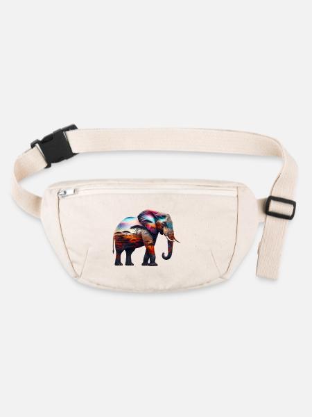 Elefant - Stanley/Stella recycelte Gürteltasche - Naturweiß - Vorne