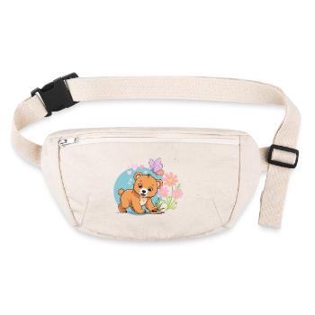 Ours brun mignon et amical - Sac banane recyclé Stanley/Stella - blanc naturel - Devant